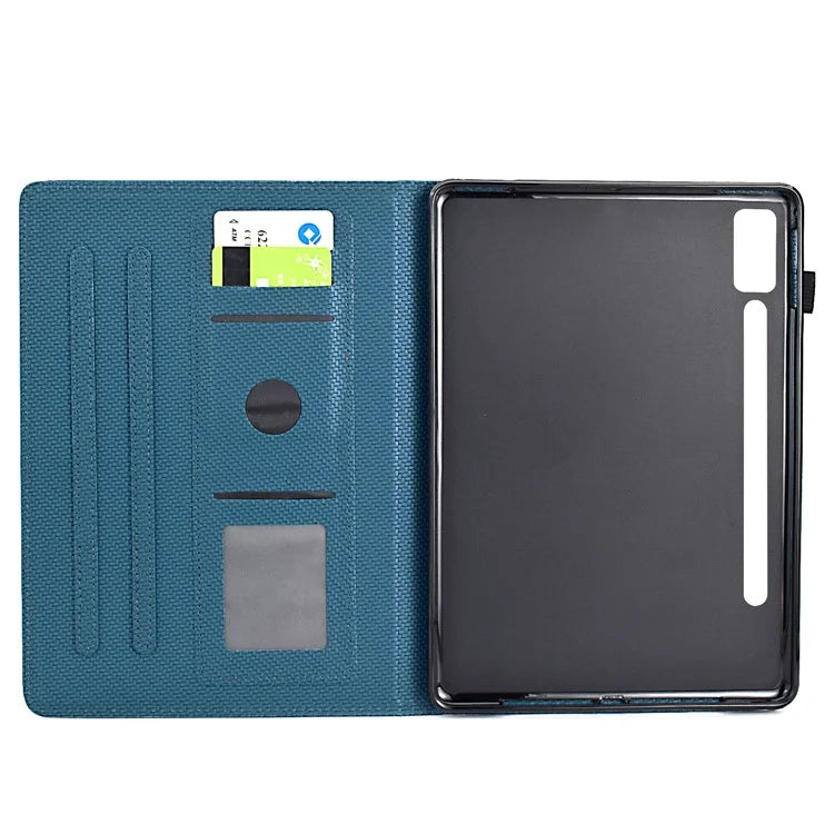 For Lenovo Tab P12 Leather Case Carbon Fiber Texture Tablet Cover Stand View