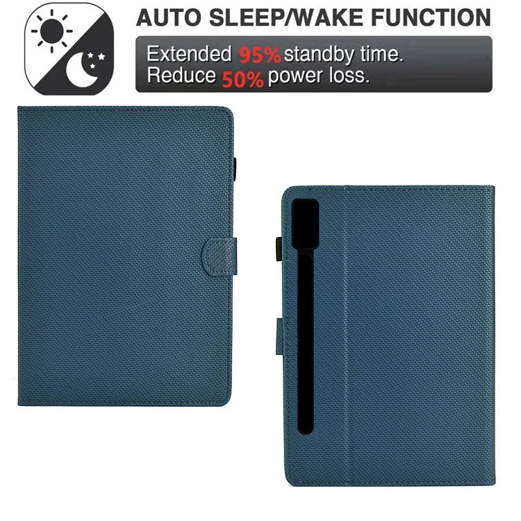 For Lenovo Tab P12 Leather Case Carbon Fiber Texture Tablet Cover Stand View
