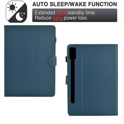 For Lenovo Tab P12 Leather Case Carbon Fiber Texture Tablet Cover Stand View