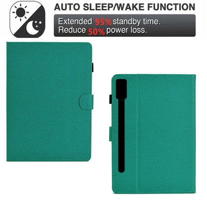 For Lenovo Tab P12 Leather Case Carbon Fiber Texture Tablet Cover Stand View