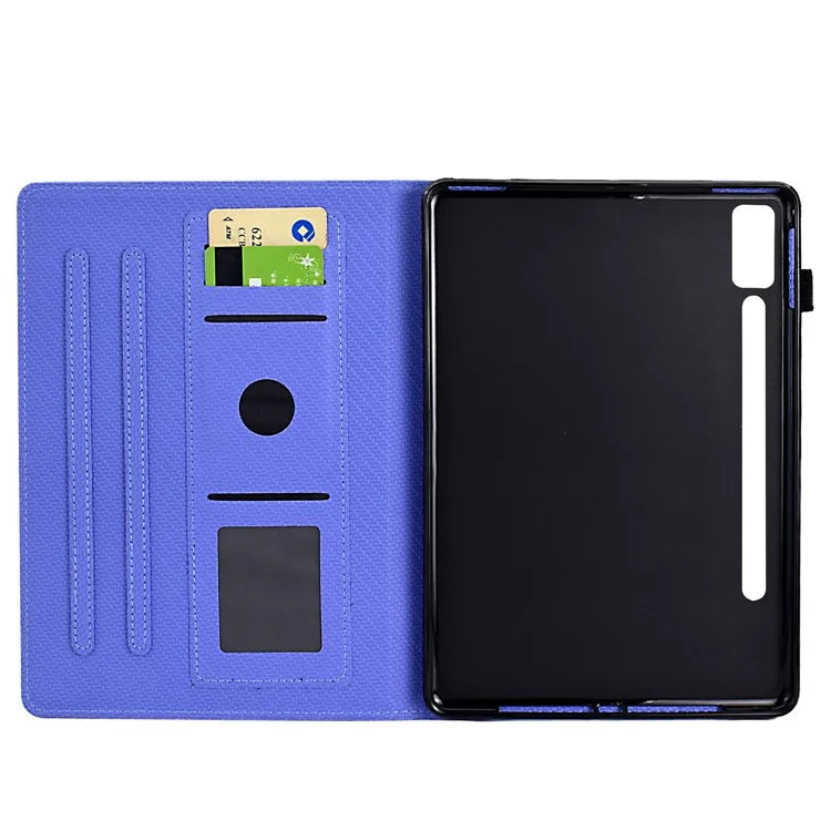 For Lenovo Tab P12 Leather Case Carbon Fiber Texture Tablet Cover Stand View
