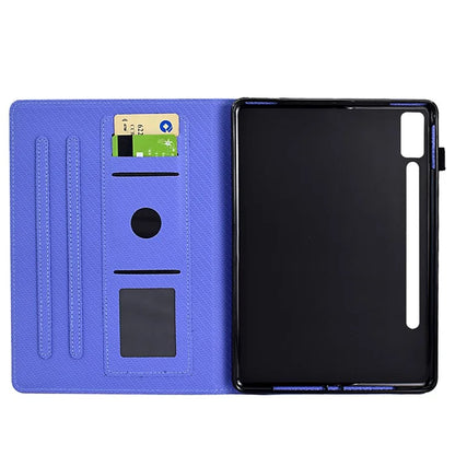 For Lenovo Tab P12 Leather Case Carbon Fiber Texture Tablet Cover Stand View
