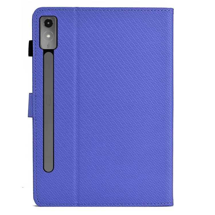 For Lenovo Tab P12 Leather Case Carbon Fiber Texture Tablet Cover Stand View