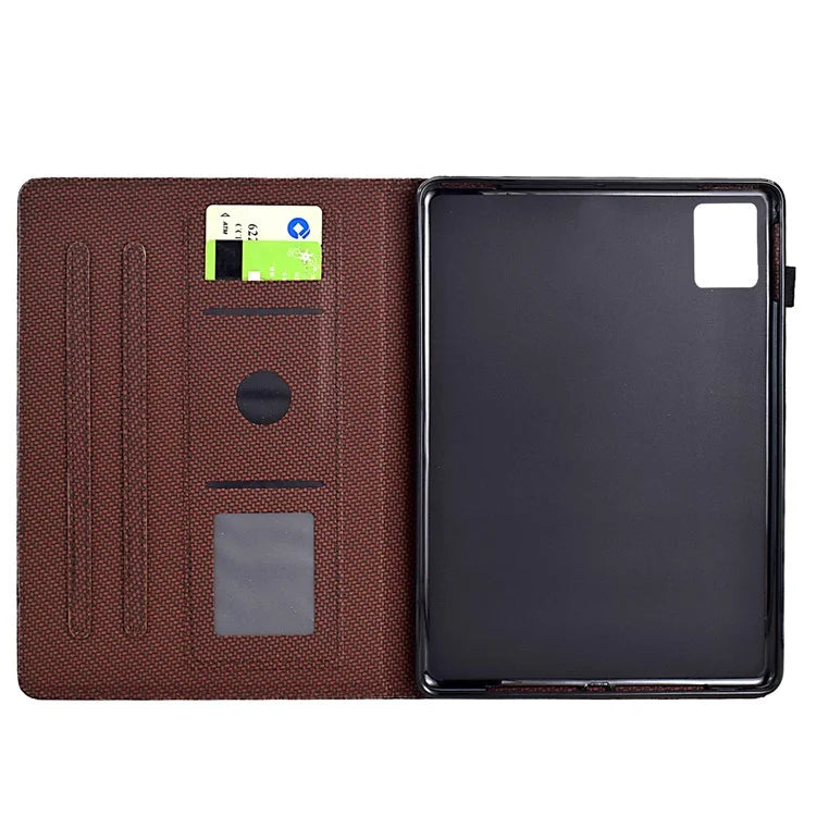 For Xiaomi Redmi Pad SE Case Carbon Fiber Texture PU Leather Cover Stand View