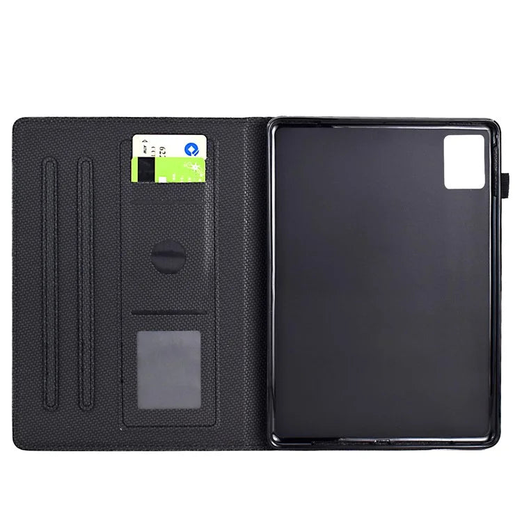 For Xiaomi Redmi Pad SE Case Carbon Fiber Texture PU Leather Cover Stand View
