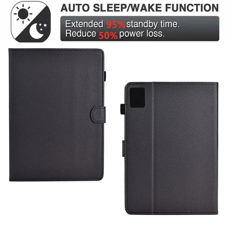 For Xiaomi Redmi Pad SE Case Carbon Fiber Texture PU Leather Cover Stand View