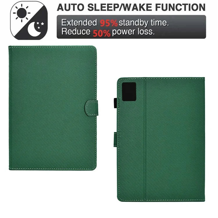 For Xiaomi Redmi Pad SE Case Carbon Fiber Texture PU Leather Cover Stand View