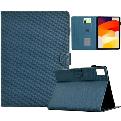 For Xiaomi Redmi Pad SE Case Carbon Fiber Texture PU Leather Cover Stand View
