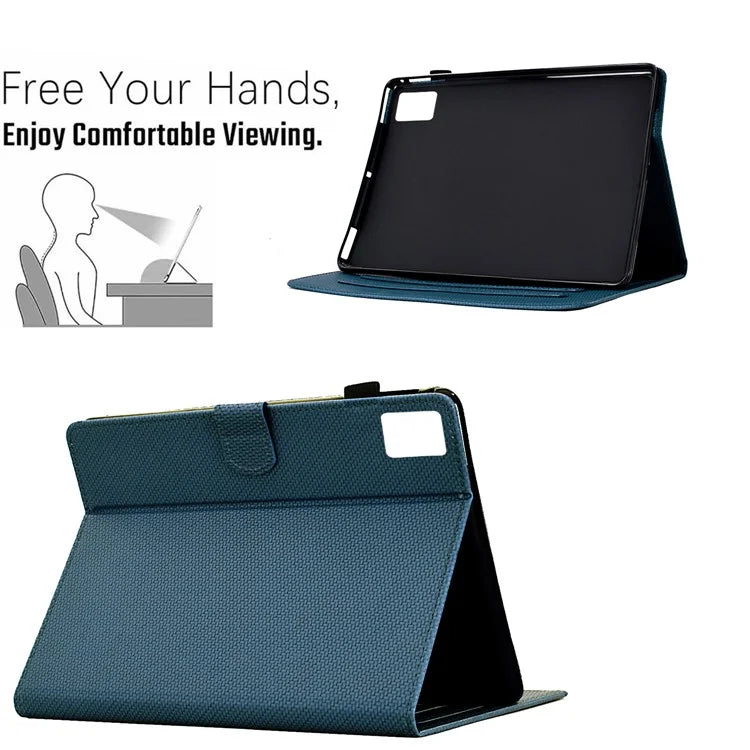For Xiaomi Redmi Pad SE Case Carbon Fiber Texture PU Leather Cover Stand View