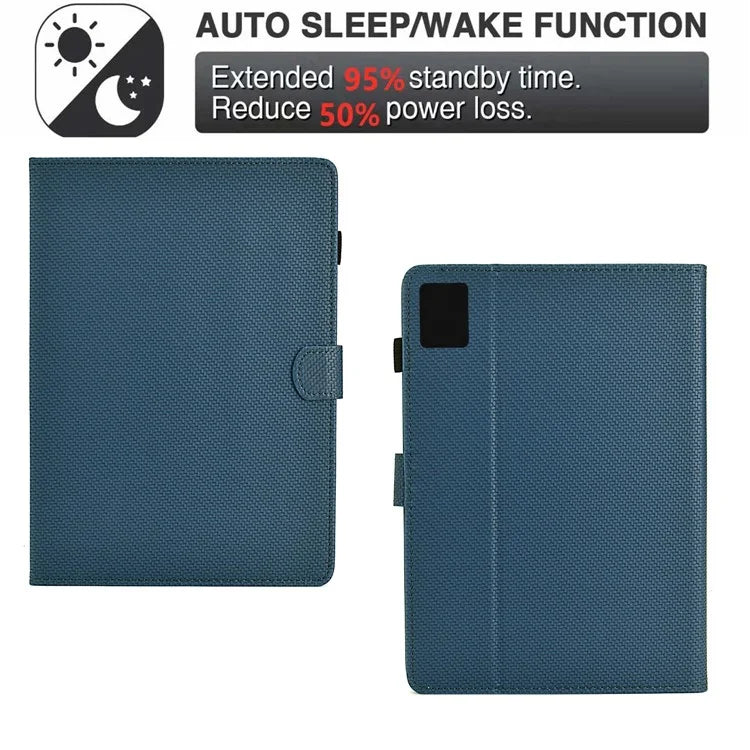 For Xiaomi Redmi Pad SE Case Carbon Fiber Texture PU Leather Cover Stand View