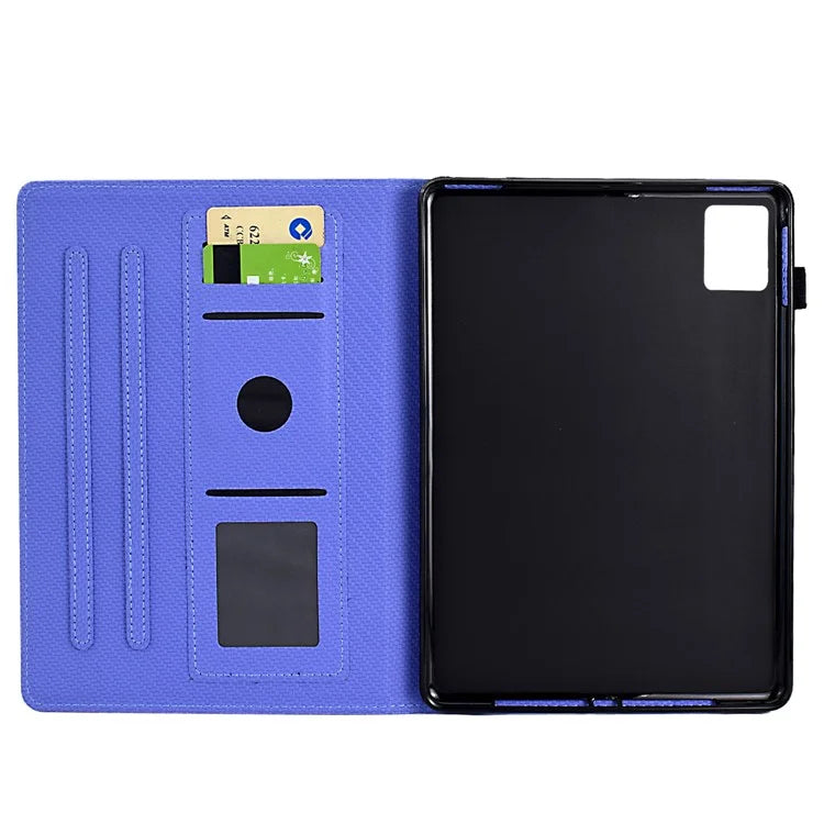 For Xiaomi Redmi Pad SE Case Carbon Fiber Texture PU Leather Cover Stand View