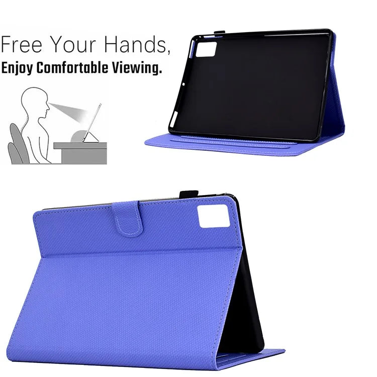 For Xiaomi Redmi Pad SE Case Carbon Fiber Texture PU Leather Cover Stand View