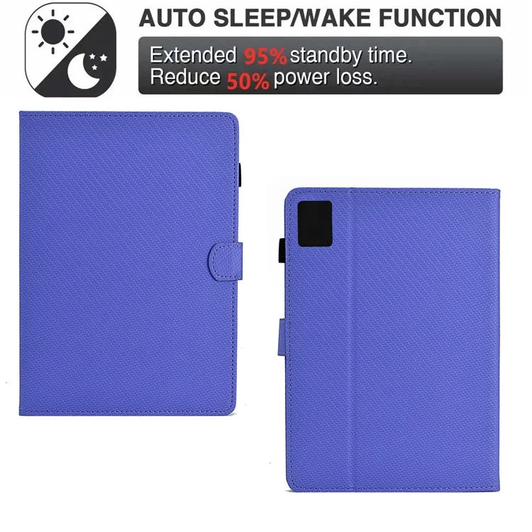For Xiaomi Redmi Pad SE Case Carbon Fiber Texture PU Leather Cover Stand View