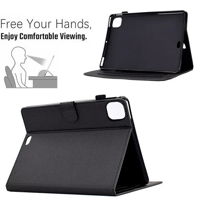 For iPad Pro 11 (2024) Leather Case Stand Card Slots Protective Tablet Cover