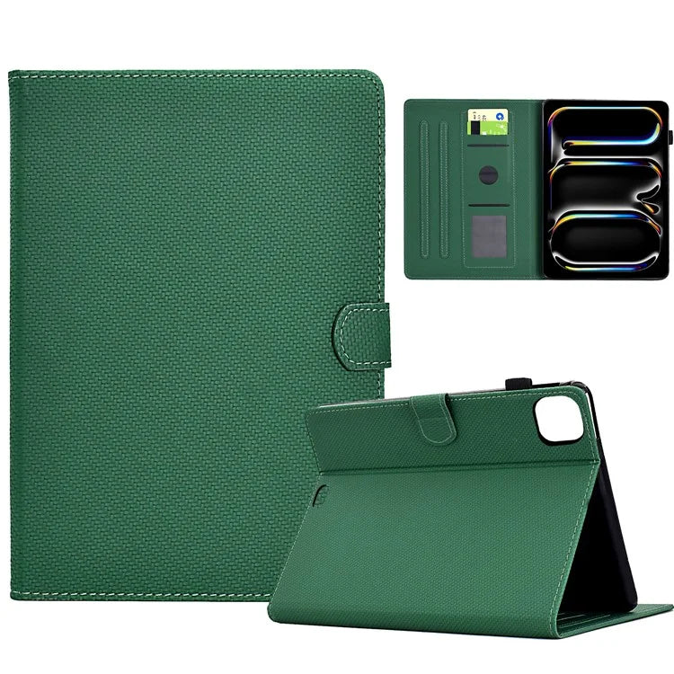 For iPad Pro 11 (2024) Leather Case Stand Card Slots Protective Tablet Cover