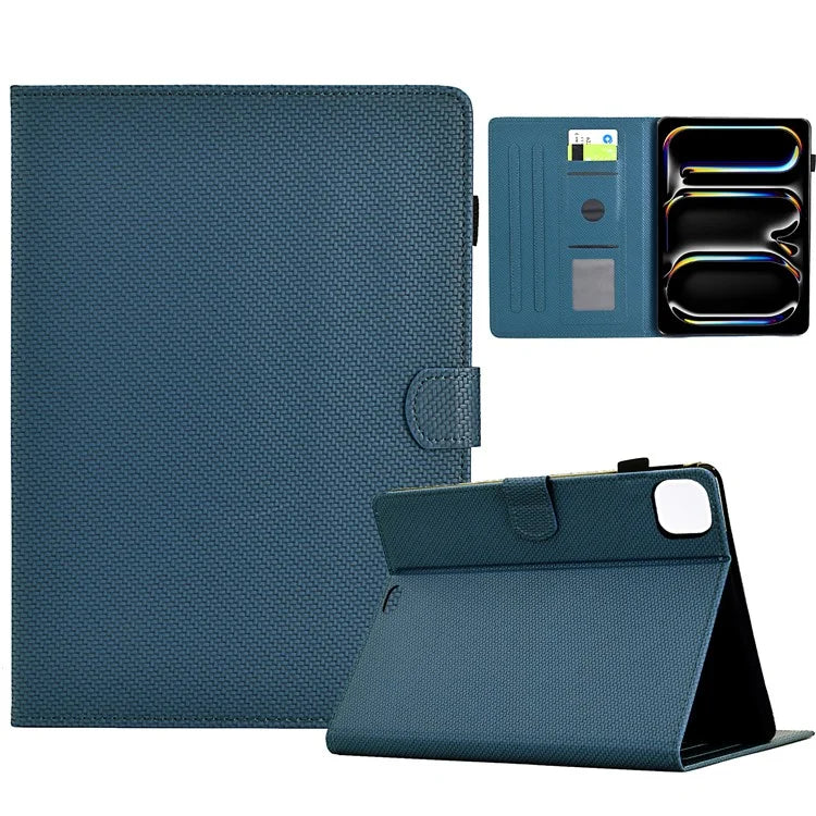 For iPad Pro 11 (2024) Leather Case Stand Card Slots Protective Tablet Cover