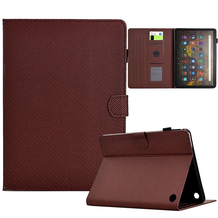 For Amazon Fire HD 10 Plus (2023) Case Carbon Fiber Texture PU Leather E-Reader Cover