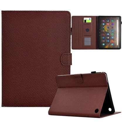 For Amazon Fire HD 10 Plus (2023) Case Carbon Fiber Texture PU Leather E-Reader Cover