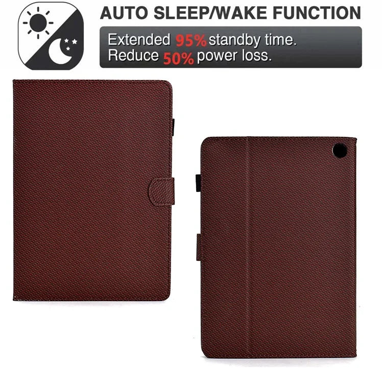 For Amazon Fire HD 10 Plus (2023) Case Carbon Fiber Texture PU Leather E-Reader Cover