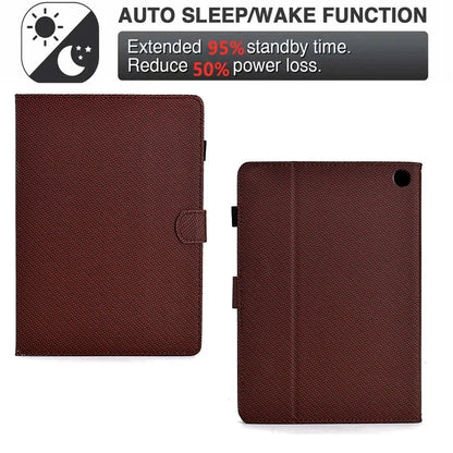 For Amazon Fire HD 10 Plus (2023) Case Carbon Fiber Texture PU Leather E-Reader Cover