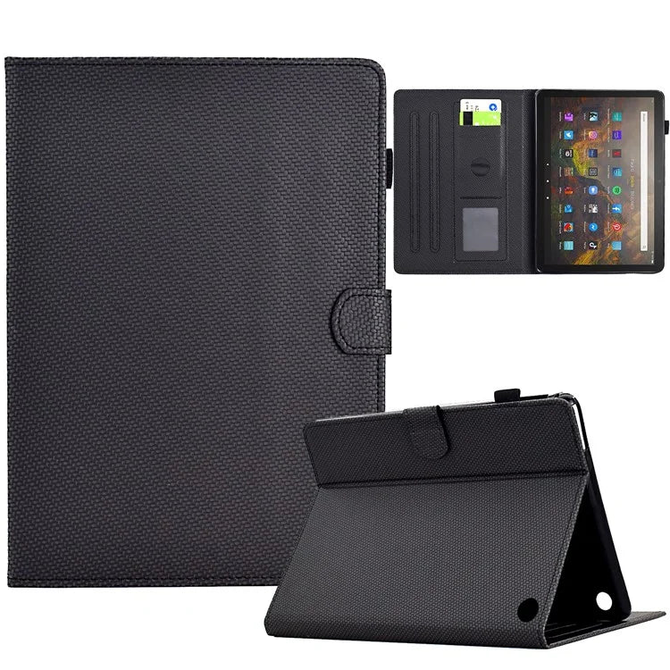 For Amazon Fire HD 10 Plus (2023) Case Carbon Fiber Texture PU Leather E-Reader Cover