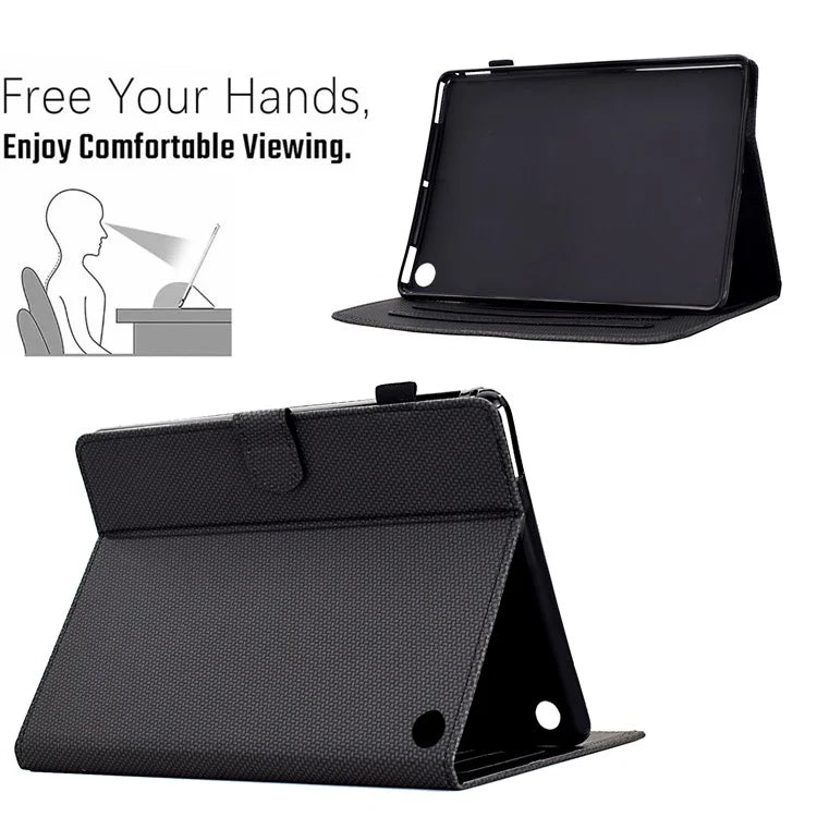 For Amazon Fire HD 10 Plus (2023) Case Carbon Fiber Texture PU Leather E-Reader Cover