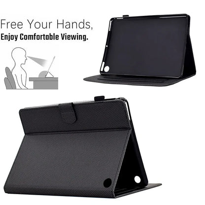For Amazon Fire HD 10 Plus (2023) Case Carbon Fiber Texture PU Leather E-Reader Cover