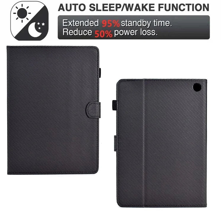 For Amazon Fire HD 10 Plus (2023) Case Carbon Fiber Texture PU Leather E-Reader Cover