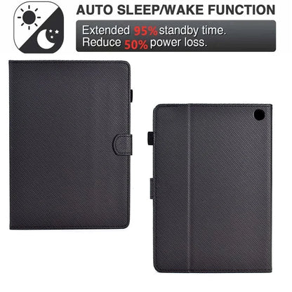 For Amazon Fire HD 10 Plus (2023) Case Carbon Fiber Texture PU Leather E-Reader Cover