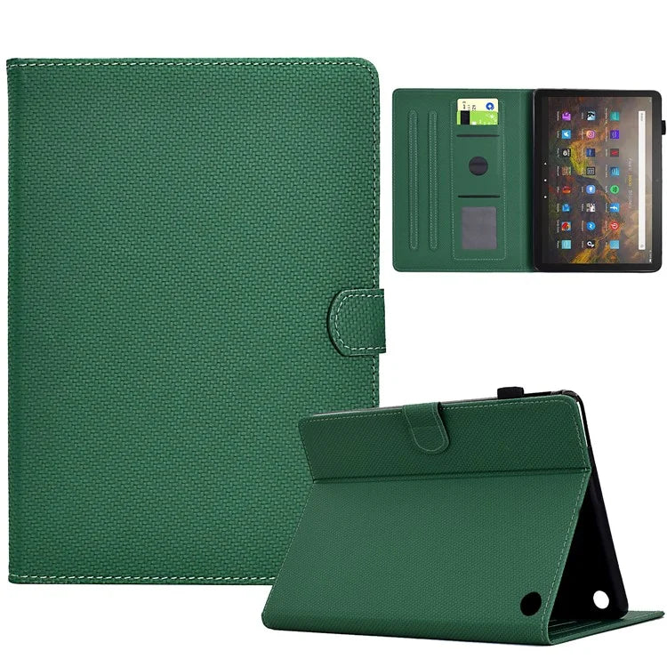For Amazon Fire HD 10 Plus (2023) Case Carbon Fiber Texture PU Leather E-Reader Cover