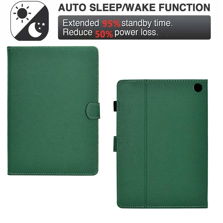 For Amazon Fire HD 10 Plus (2023) Case Carbon Fiber Texture PU Leather E-Reader Cover