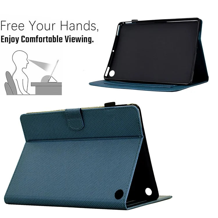 For Amazon Fire HD 10 Plus (2023) Case Carbon Fiber Texture PU Leather E-Reader Cover