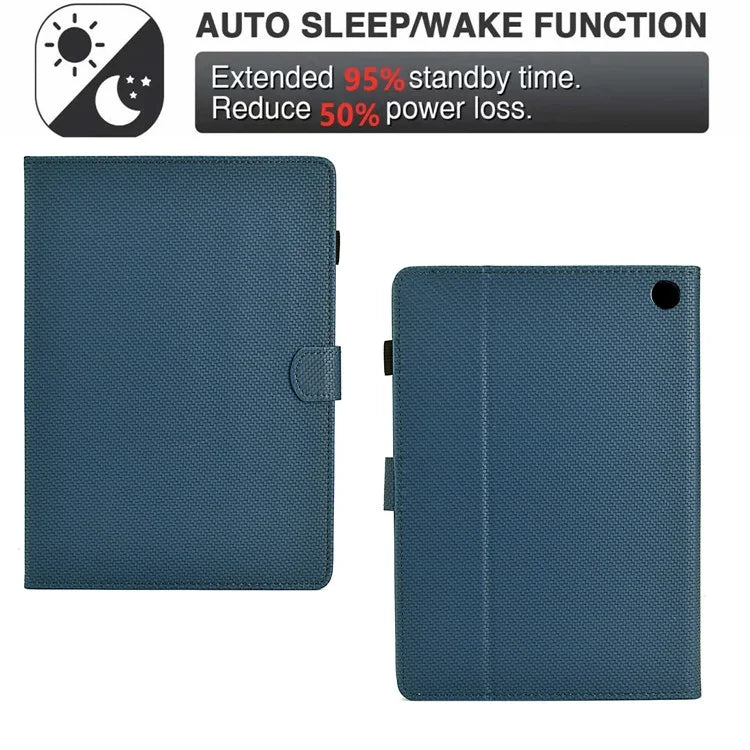 For Amazon Fire HD 10 Plus (2023) Case Carbon Fiber Texture PU Leather E-Reader Cover