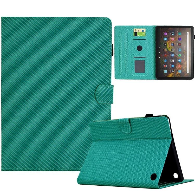 For Amazon Fire HD 10 Plus (2023) Case Carbon Fiber Texture PU Leather E-Reader Cover