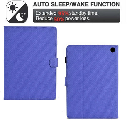 For Amazon Fire HD 10 Plus (2023) Case Carbon Fiber Texture PU Leather E-Reader Cover