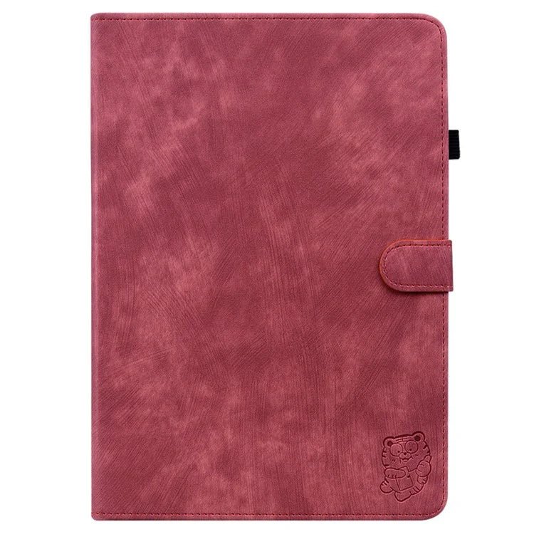 For Huawei MatePad SE 11 Tablet Cases Tiger Imprint Anti-Slip Protective PU Leather Cover