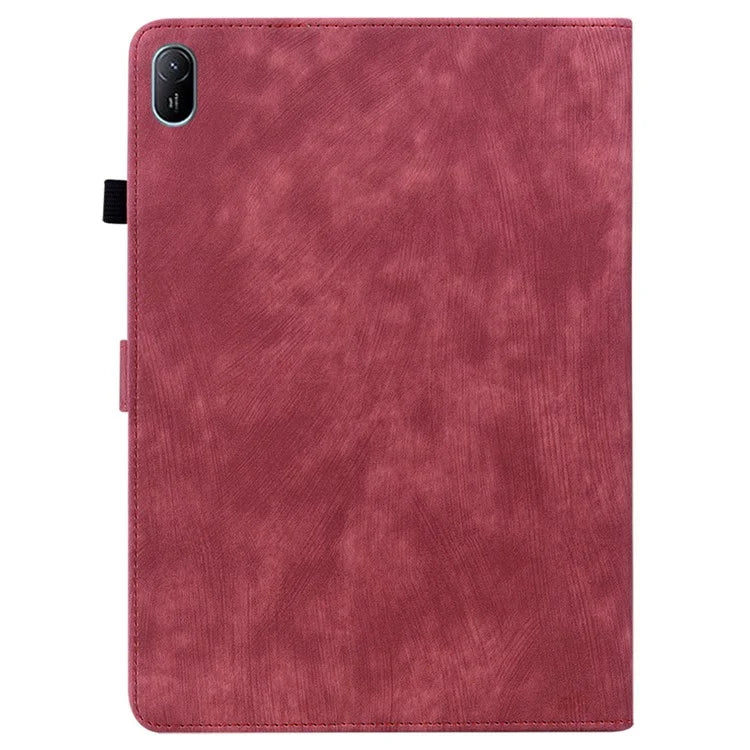 For Huawei MatePad SE 11 Tablet Cases Tiger Imprint Anti-Slip Protective PU Leather Cover