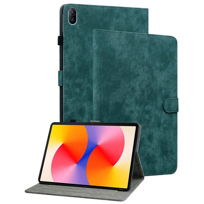 For Huawei MatePad SE 11 Tablet Cases Tiger Imprint Anti-Slip Protective PU Leather Cover