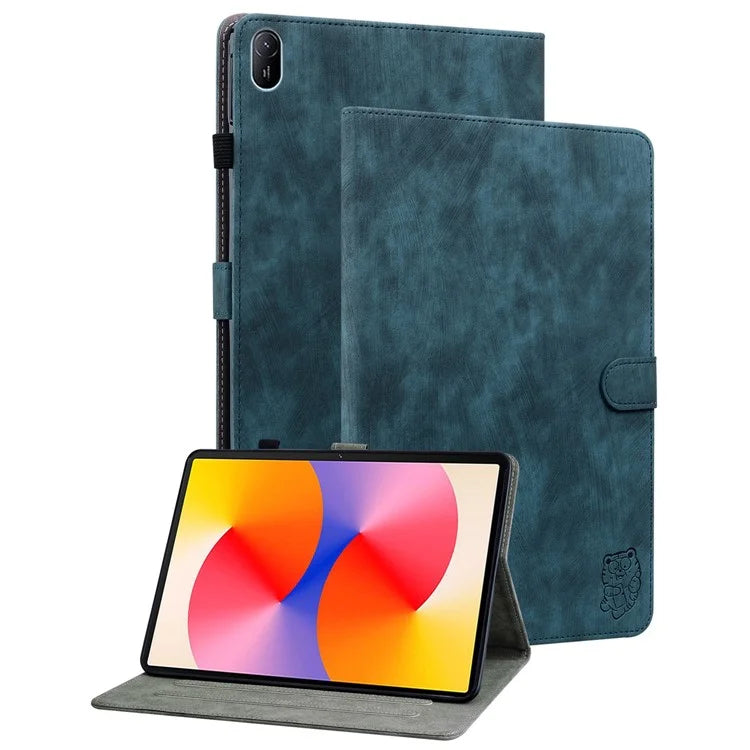 For Huawei MatePad SE 11 Tablet Cases Tiger Imprint Anti-Slip Protective PU Leather Cover