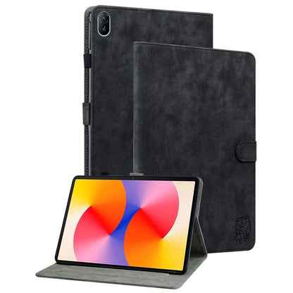 For Huawei MatePad SE 11 Tablet Cases Tiger Imprint Anti-Slip Protective PU Leather Cover