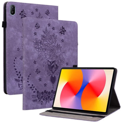 For Huawei MatePad SE 11 Case Rose Flower Protective Leather Cover with Card Holder