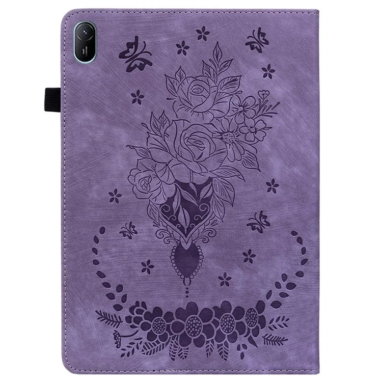 For Huawei MatePad SE 11 Case Rose Flower Protective Leather Cover with Card Holder