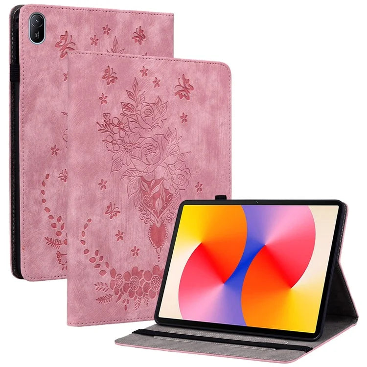 For Huawei MatePad SE 11 Case Rose Flower Protective Leather Cover with Card Holder