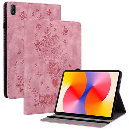 For Huawei MatePad SE 11 Case Rose Flower Protective Leather Cover with Card Holder