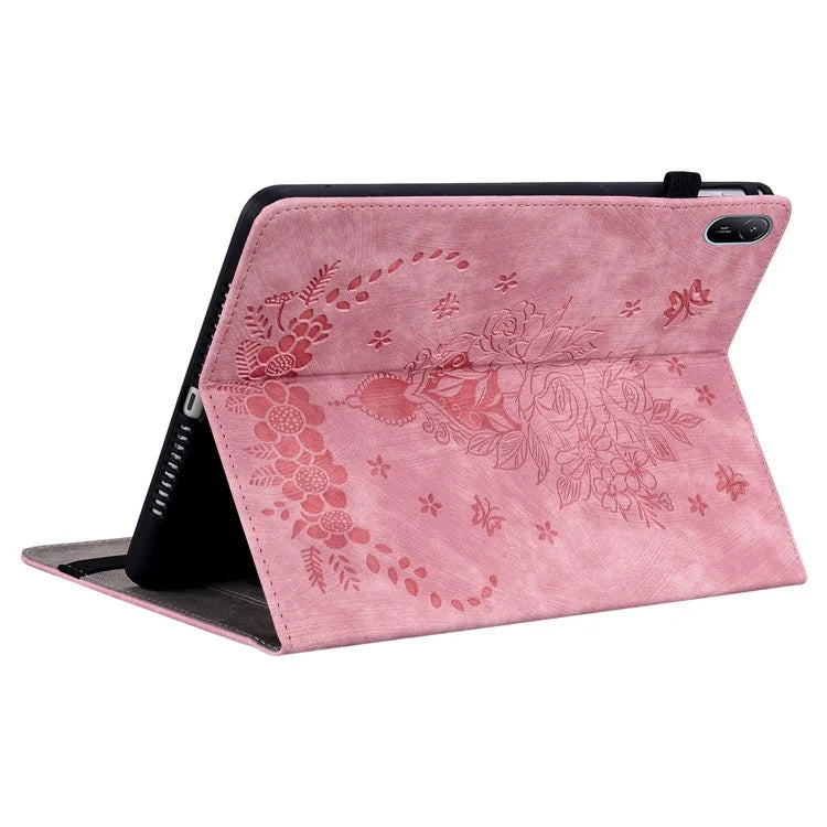 For Huawei MatePad SE 11 Case Rose Flower Protective Leather Cover with Card Holder