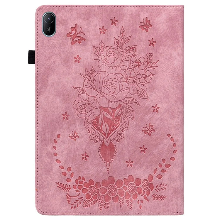 For Huawei MatePad SE 11 Case Rose Flower Protective Leather Cover with Card Holder