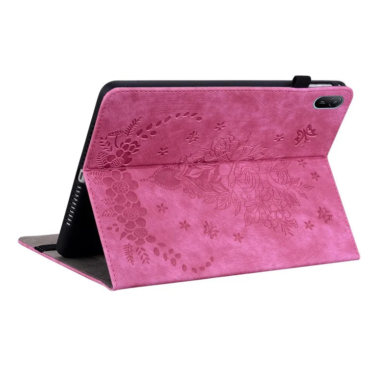 For Huawei MatePad SE 11 Case Rose Flower Protective Leather Cover with Card Holder