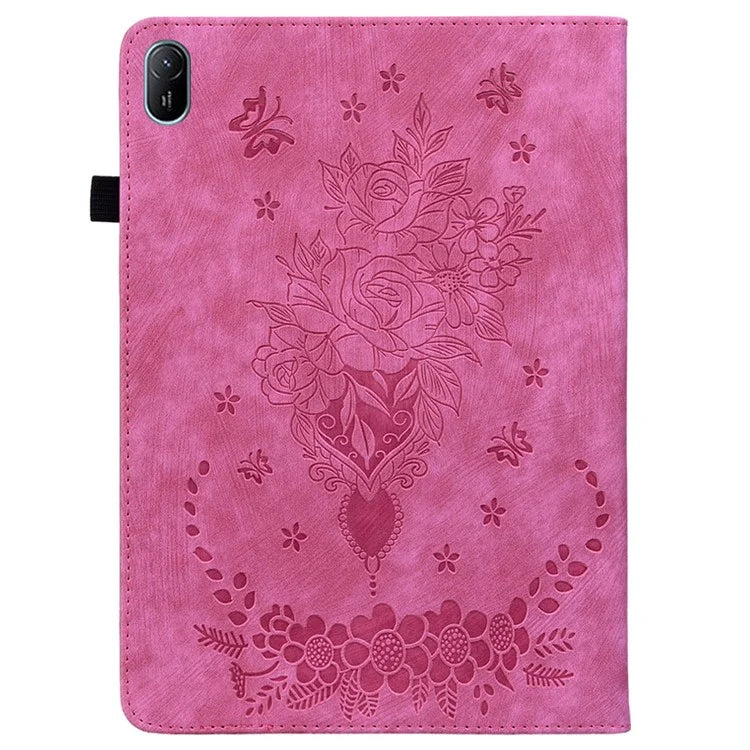 For Huawei MatePad SE 11 Case Rose Flower Protective Leather Cover with Card Holder