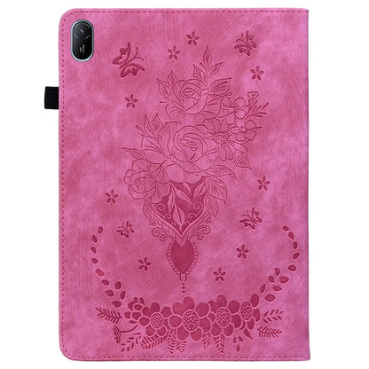 For Huawei MatePad SE 11 Case Rose Flower Protective Leather Cover with Card Holder
