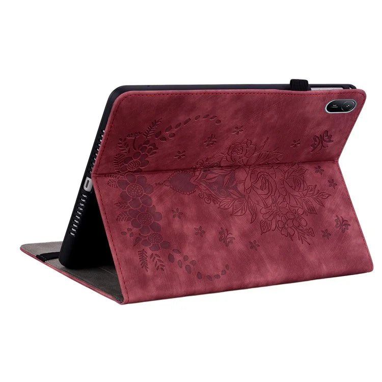 For Huawei MatePad SE 11 Case Rose Flower Protective Leather Cover with Card Holder
